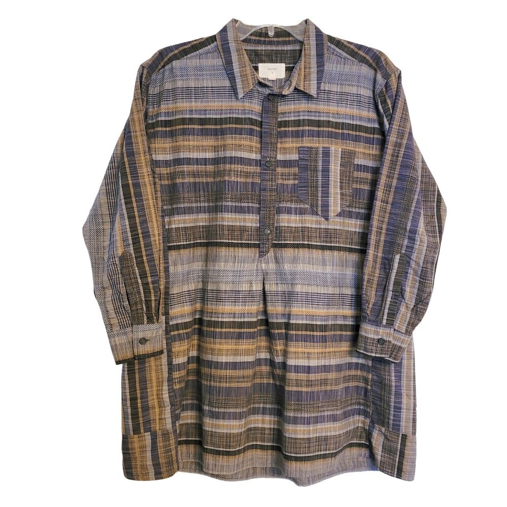 Billy Reid Cotton Striped Popover Tunic Top
